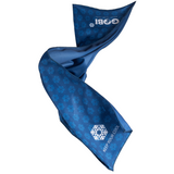 Blue cooling towel with snowflake design and 'GOBI' branding on a white background