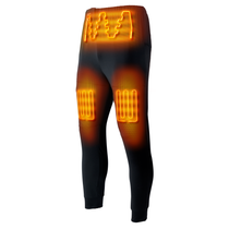 Flexcore men's heated base layer pants, with the heat zones on the waist and thighs highlighted.