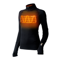 Flexcore women's heated base layer shirt, with the heat zone highlighted on the chest.
