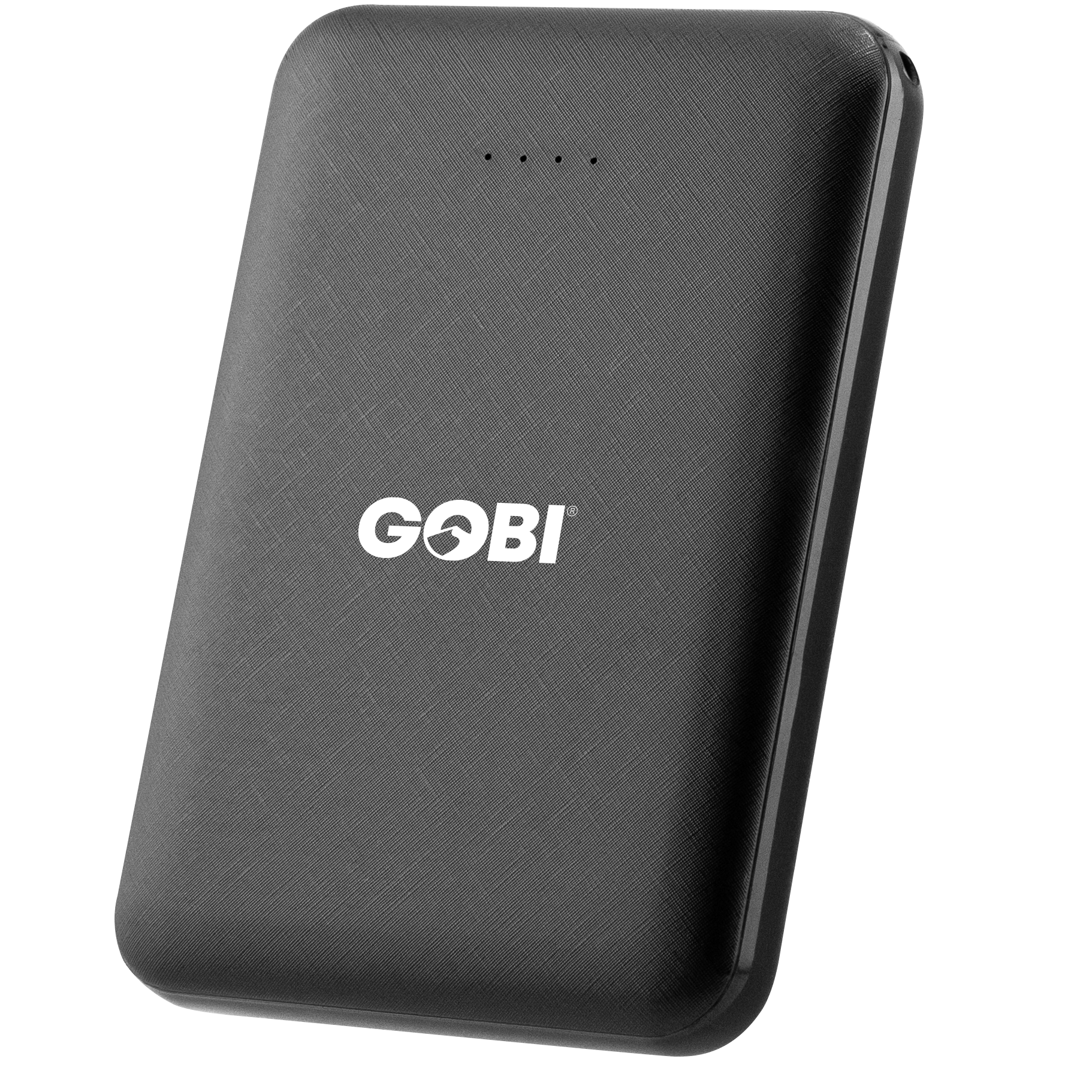 Black power bank with 'Gobi' logo on a white background