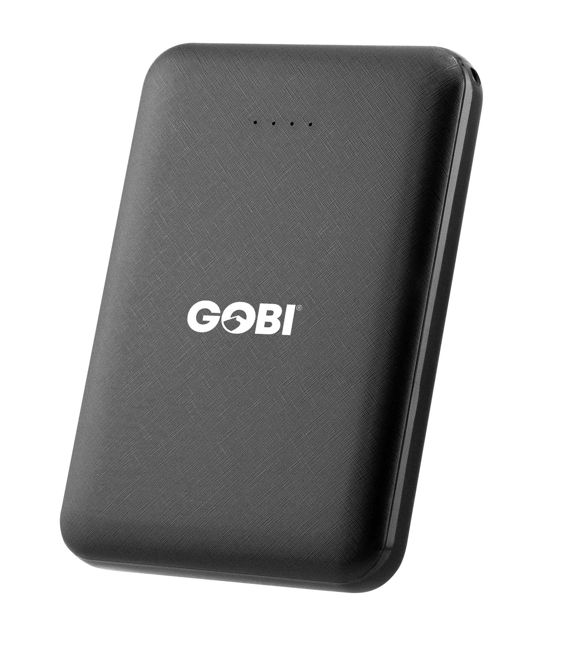 Black power bank with 'Gobi' logo on a white background