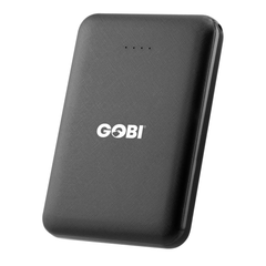 Black power bank with 'Gobi' logo on a white background