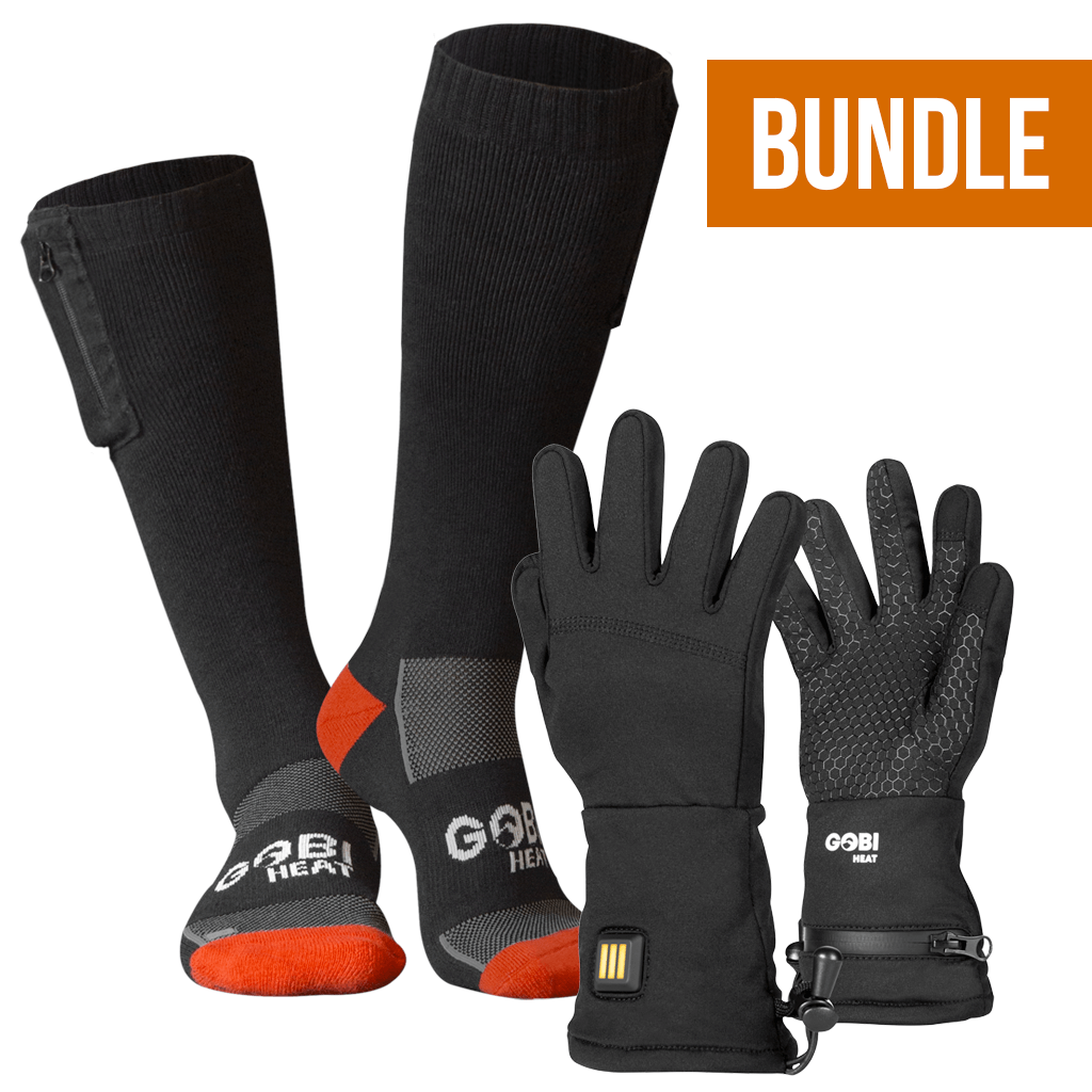 Stealth II Glove Liners + Tread Heated Socks Bundle - Gobi Heat