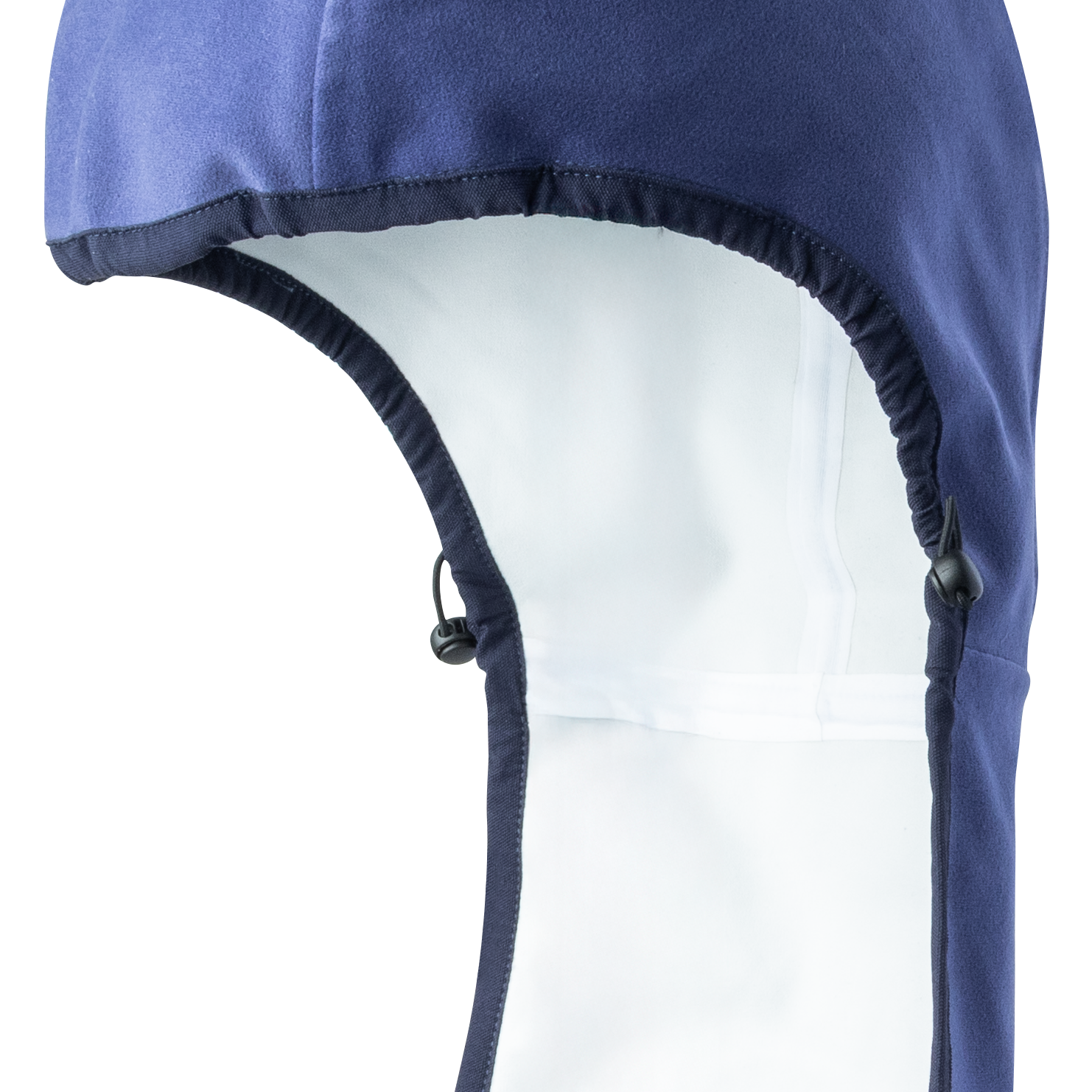 Blue with white interior hood for cooling 3/4 view