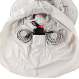 Breza Sun Hat in Sand - battery connected inside hat detail