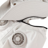 Breza Sun Hat in Sand - detachable hood feature view