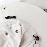 Breza Sun Hat in Sand - close-up fabric and stitching detail