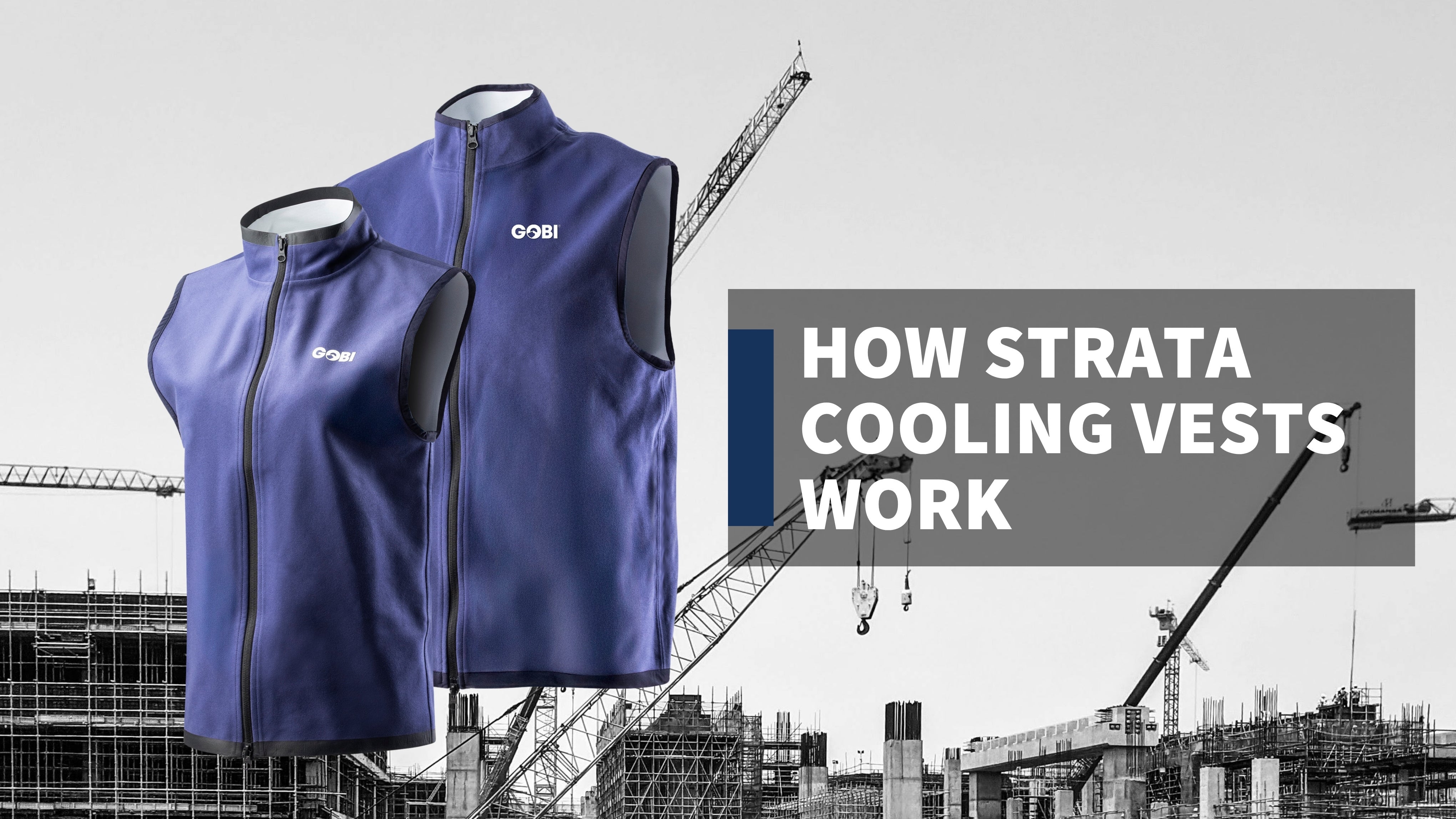 Demonstration video of how the strata men's and women's cooling vests work by adding water to the outside and staying dry on the inside