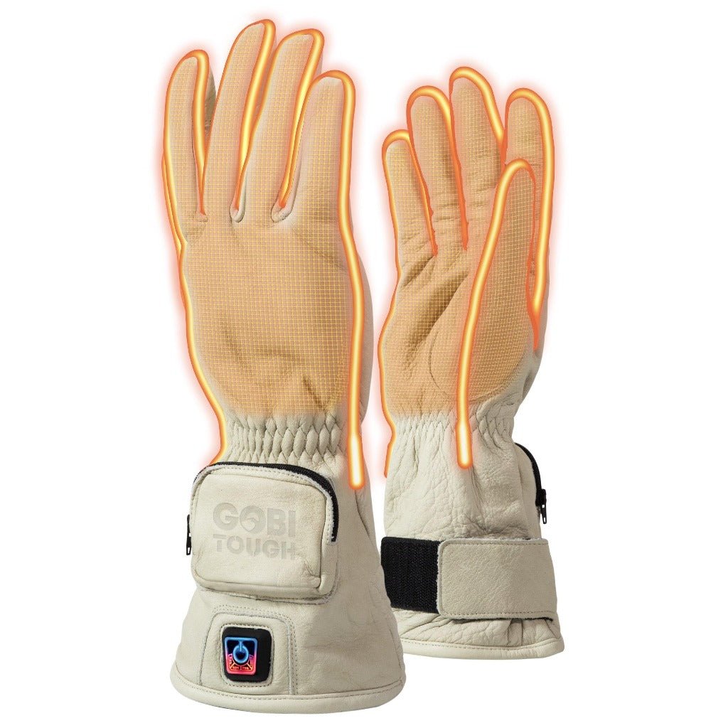 Drift II Heated Leather Gloves (3500mAh USB-C batt) - Gobi Heat