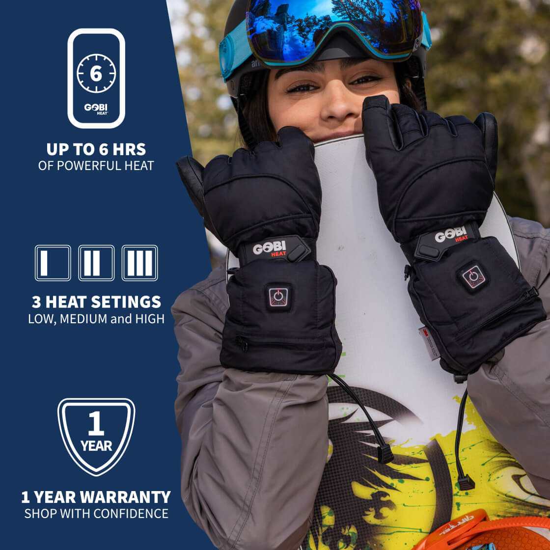 Epic II Heated Ski Gloves (3500mAh USB-C batt) - Gobi Heat